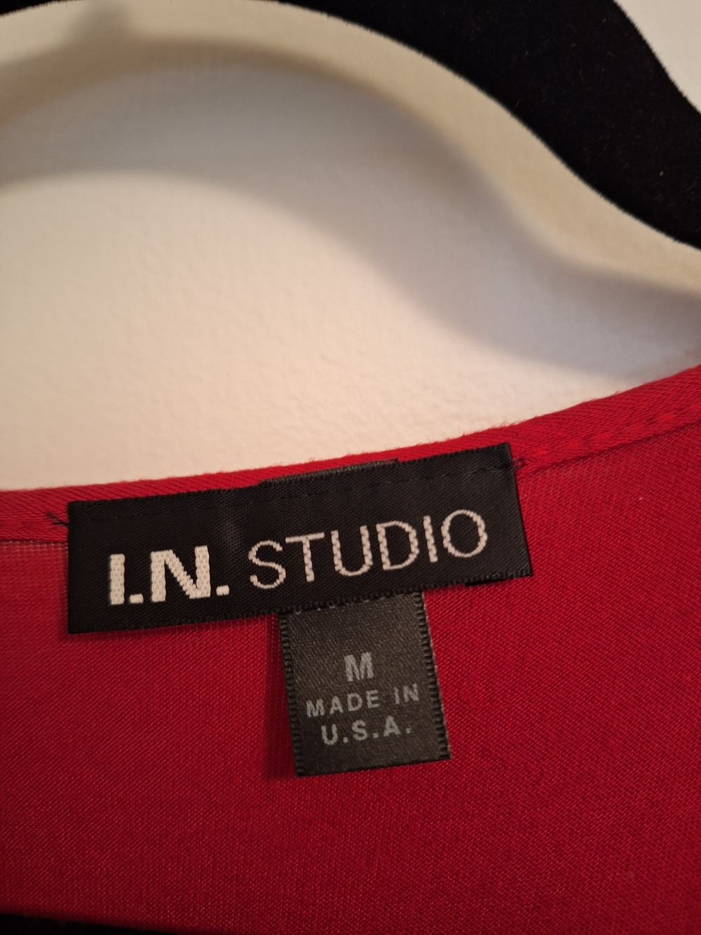 I.N. Studio Red Short-Sleeve Ruffle Front Top - Picture 4 of 5